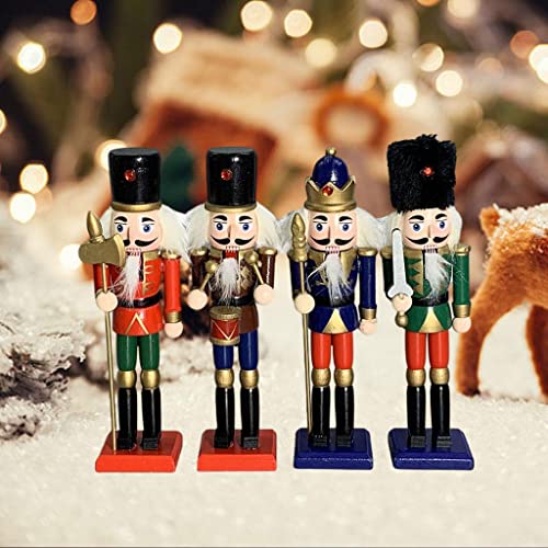 Boneco Quebra-Nozes 4X 18 cm Tradicional para Decoração de Ano Novo de Natal