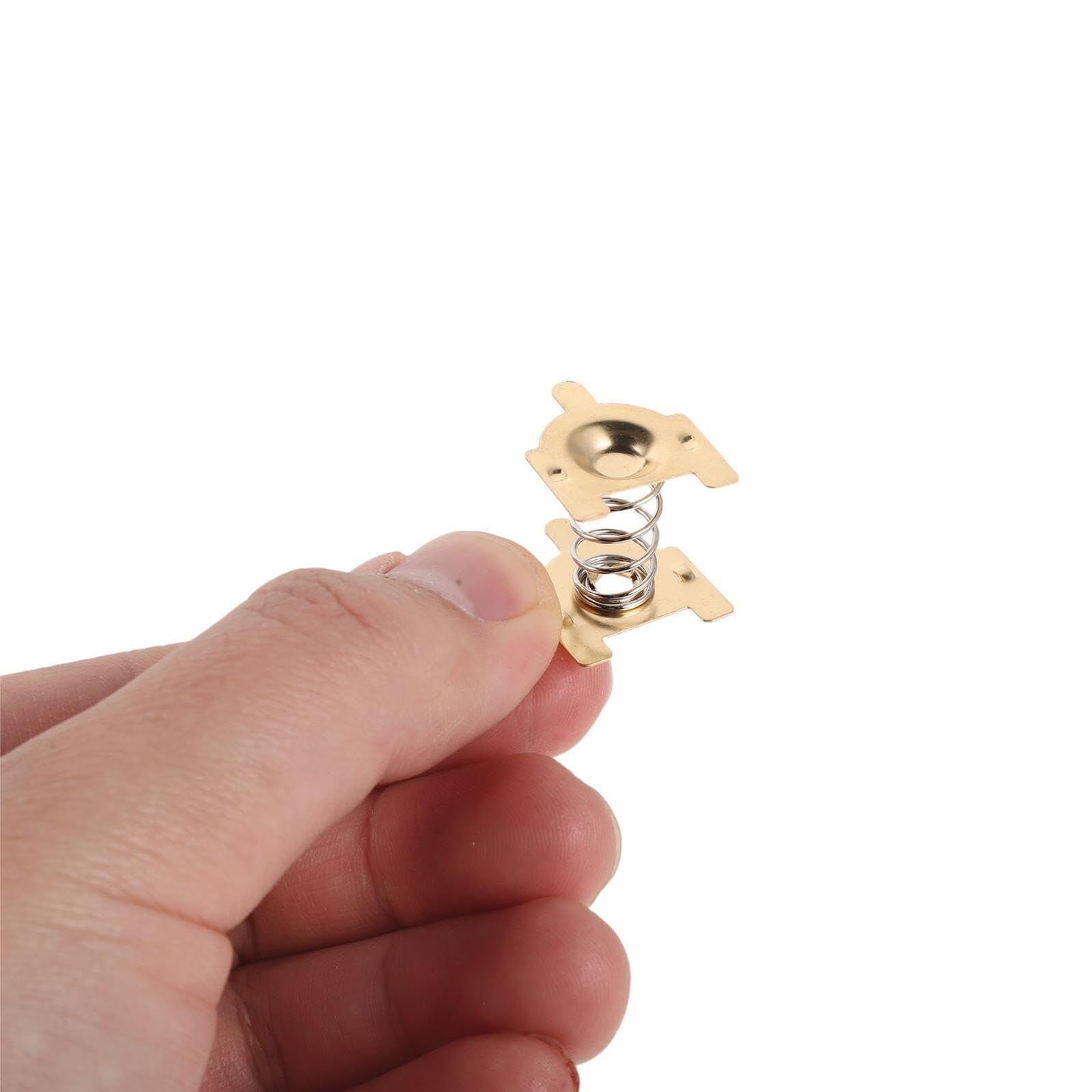 SOIMISS Juego de 100 Placas de Resorte Metálicas de Contacto para Batería 18650, Conector Niquelado para Portapilas, Accesorio Electrónico Compatible Controles Remotos y