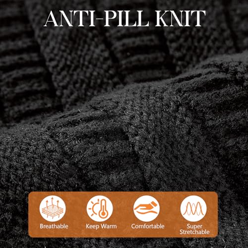 Durio Womens Knit Beanie Winter Thick Solid Fleece Lined Beanie Hats for Women Men Unisex Warm Skiing Beanies