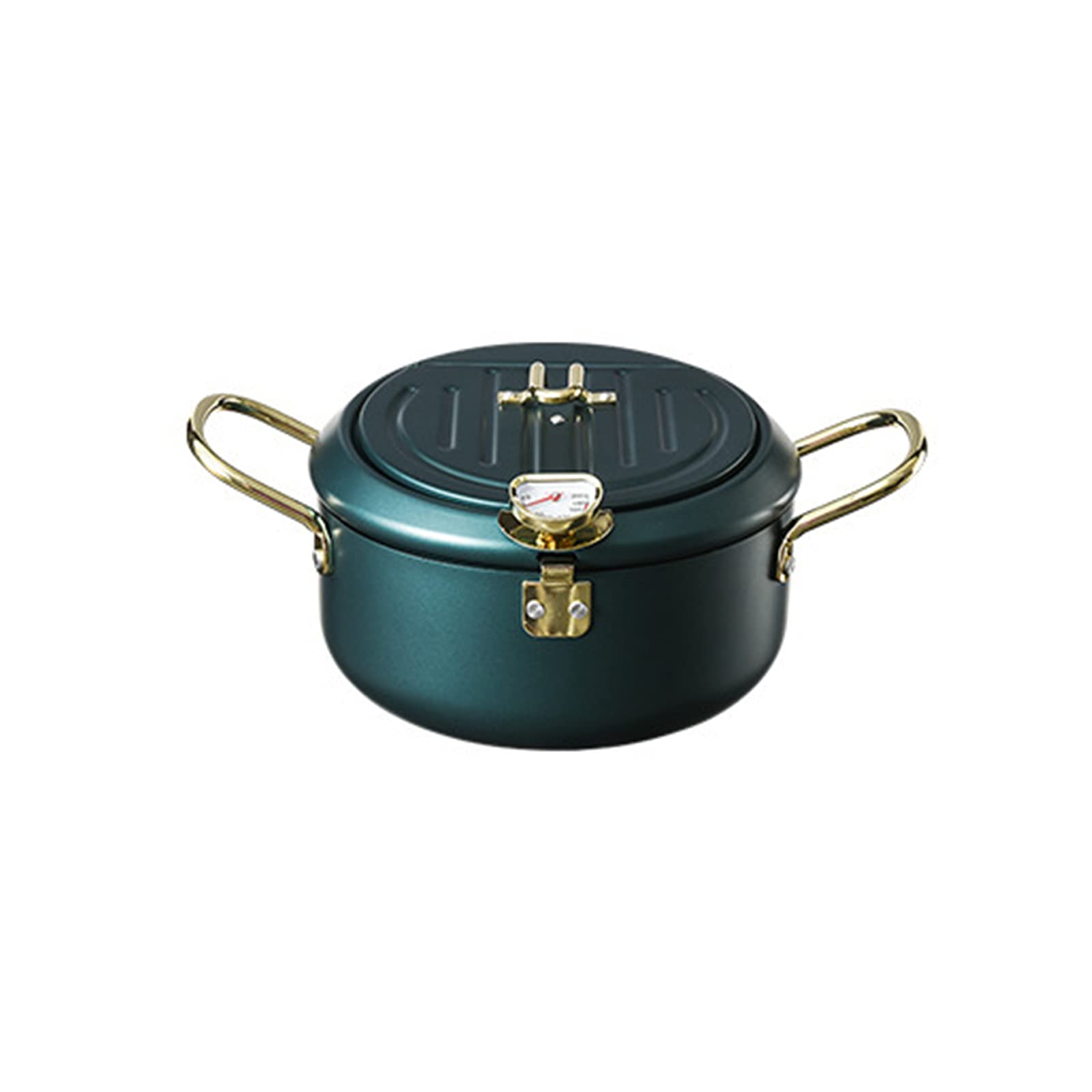 Frytownica, garnek do smażenia ze stali nierdzewnej, z termometrem i stojakiem do kapania oleju, B-19 cm