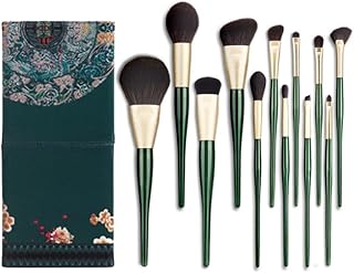 Cepillo de maquillaje de mango de madera verd...