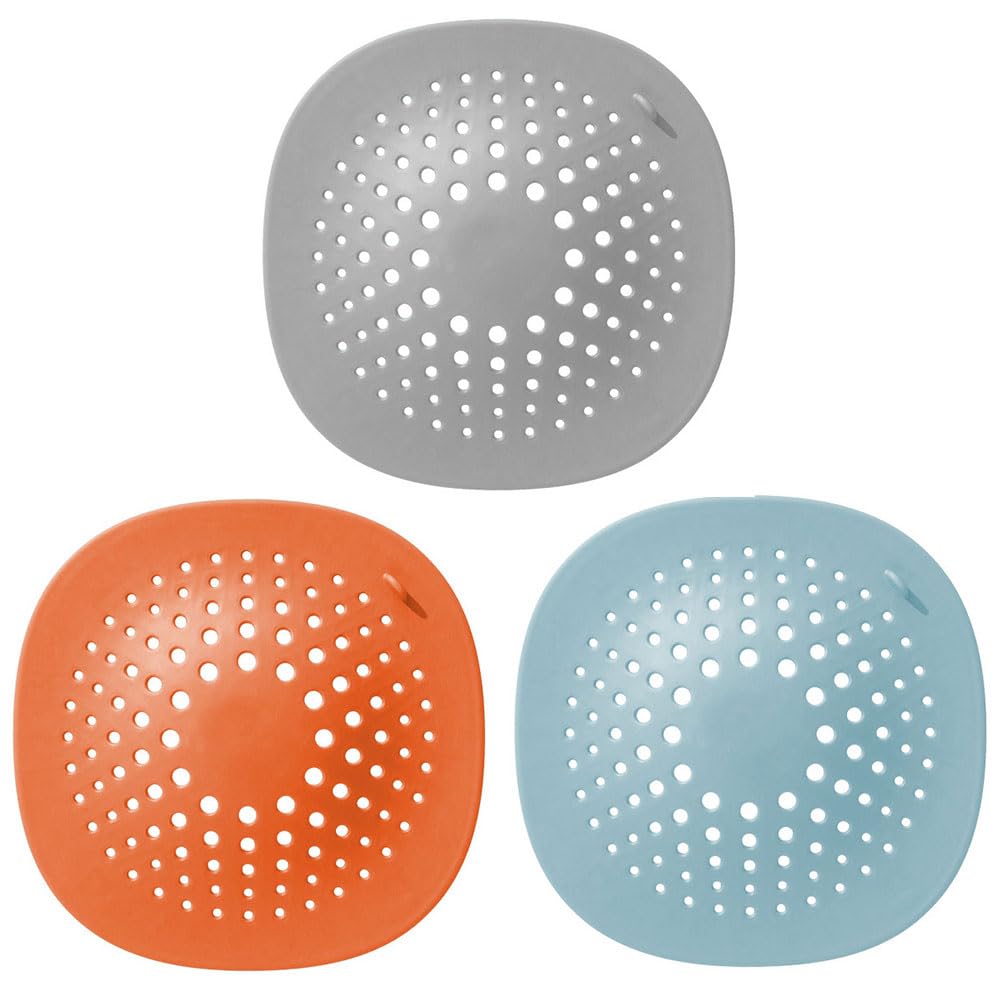 3 Pcs Silicone Drain Protector with Sucker Sink Strainer Protector Square Sink Strainer Silicone Filter for Bathroom Kitchen