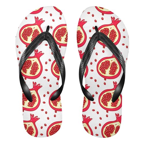 Sinestour Pomegranate Red Flip Flops for Beach Thong Sandals Anti-slip Lightweight Beach Slippers for Summer Swim Travel