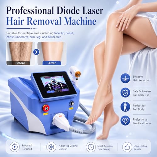 Macchina professionale di depilazione del laser a diodi a lunghezza d'onda, raffreddamento a zaffiro freddo 100J/cm2, riduzione permanente dei capelli del corpo per uso domestico, 755/808/1064nm per t