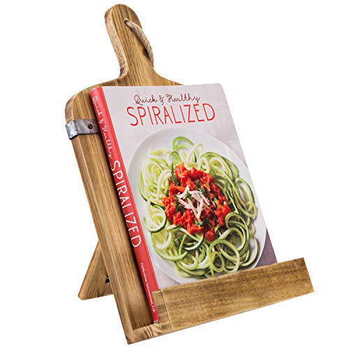 MyGift Wooden Cook Book Holder, Burnt Wood ...