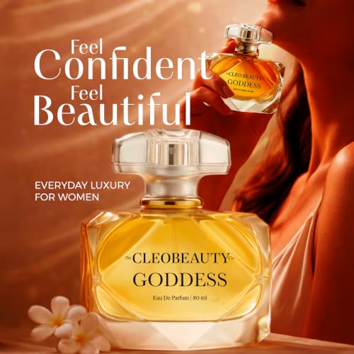 Image of TheCLEOBEAUTYCo Goddess Eau De Parfum for Women | Long Lasting Rose Oud Praline Fragrance | Strong Projection Luxury Perfume | Premium Date Night & Gift Perfume | 80 ml