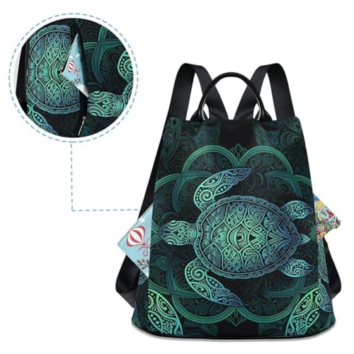 Image of ALAZA Sea Turtlelotuses Mandala Boho Outdoor Backpack Bags for Woman Ladies