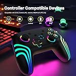 MYSTILUCK Wireless Pro Controller for Switch/Switch 2/Lite/OLED/PC, Gamepad with 7 Color-Changing RGB Lighting/Dual Vibration/6-Axis Gyroscope/Turbo, Ergonomically Designed Precise Joystick - Image 3