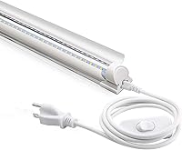 Vista 11 de Barrina Luz LED de tienda de 8 pies, 72 W, 10000 lúmenes, 6500 K, luces de tubo LED enlazables de cubierta transparente, lámpara T8 integrada, luces