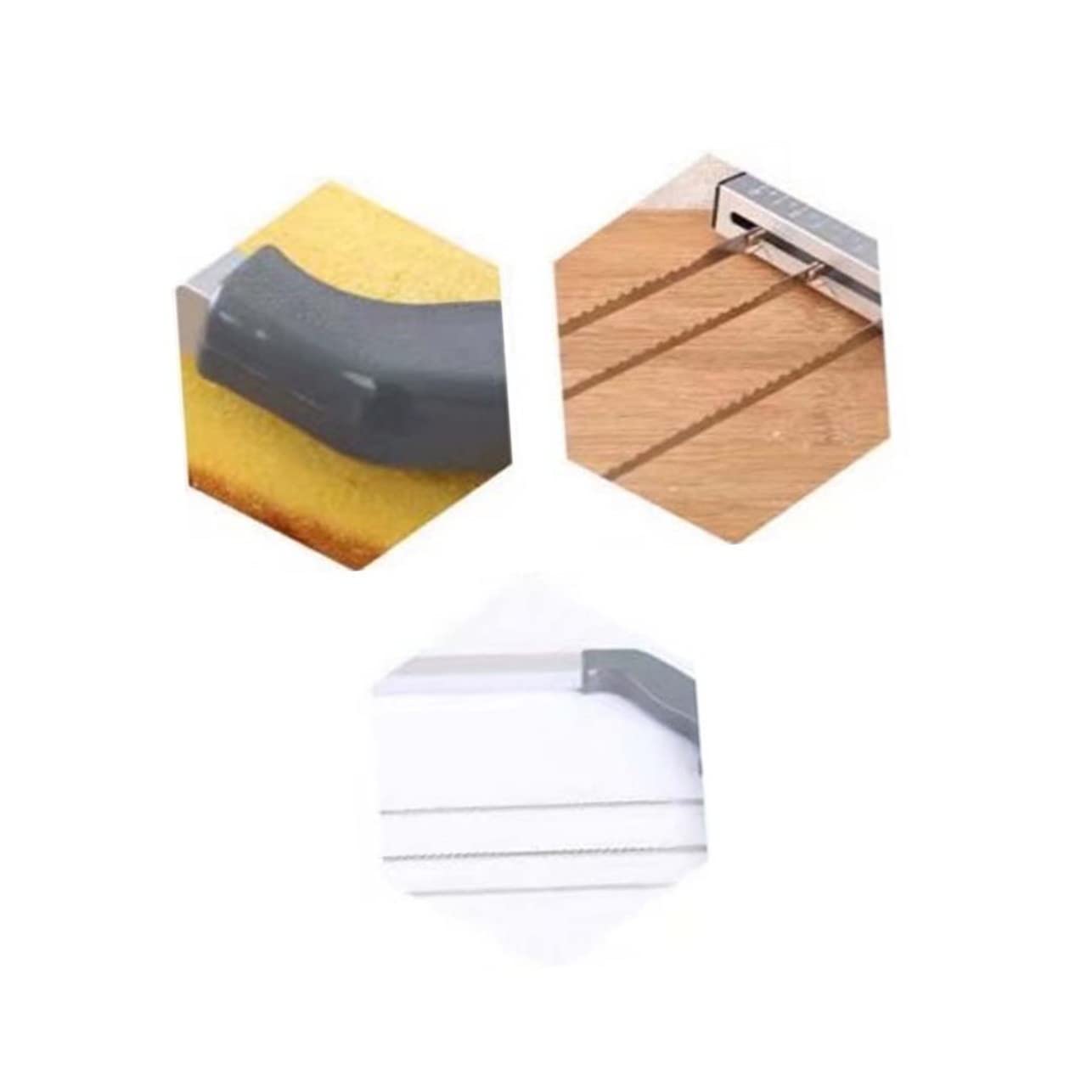 TOPBATHY Niveleur à Gâteau 14 Pouces Alliage D'aluminium 3 Lames Anti-dérapant Découpe Précise