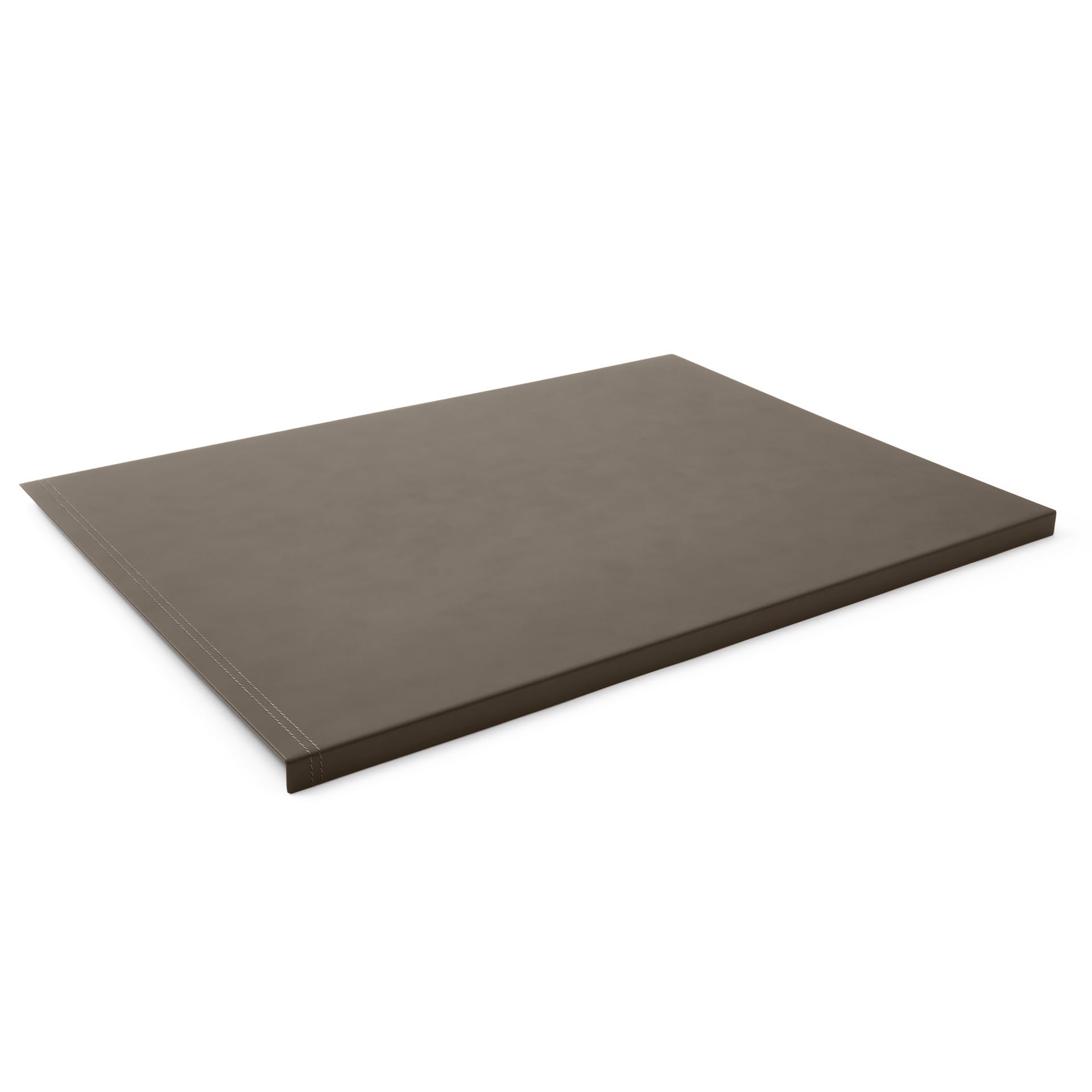Eglooh - Urania - Protector Mesa Escritorio en Cuero Gris Topo cm 70x50 - Antideslizante, Estructura Interna en Acero con Perfil Frontal en Forma de L, Costuras Artesanal - Made in Italy