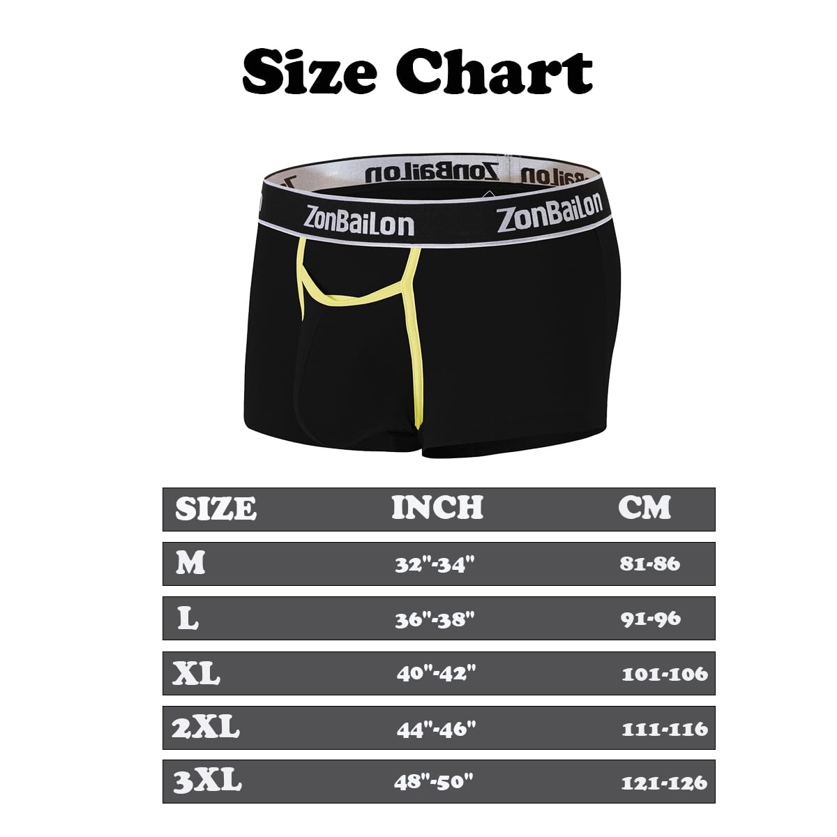 ZONBAILON Bambus Herren Unterwäsche Comfy Boxer Briefs für Männer Pouch Horizontal Fly