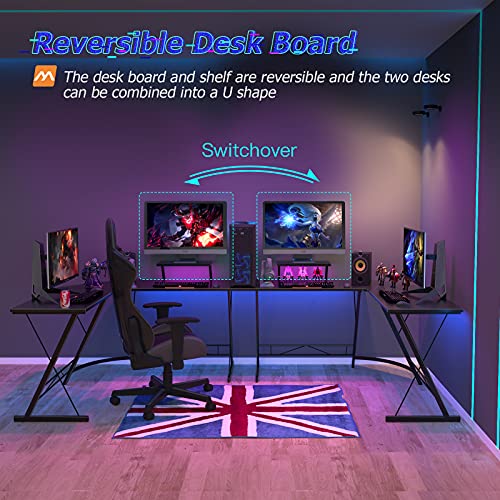 Coleshome Home Office Corner Desk with Shelf - Image 4
