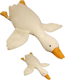 HOHXFYP 2 Peças Grande Ganso de Pelúcia, Simulação 63/20 Pol. Grande Enorme Brinquedo Almofada Pelúcia Ganso, Ganso Branco Cisne Pelúcia Pato Pelúcia Brinquedo Pelúcia para Todas