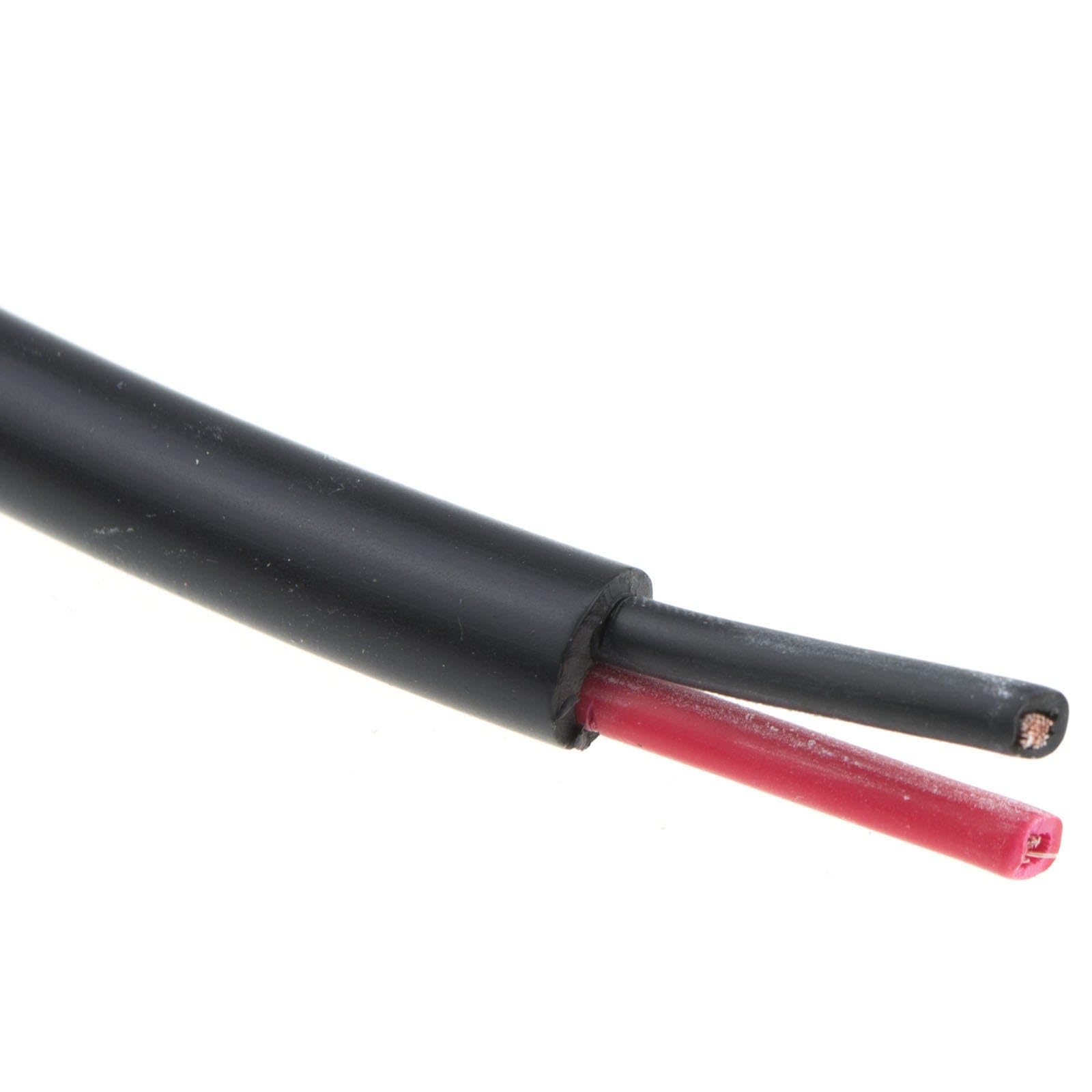 kenable Câble Haut-Parleur Ligne 100V 2 Cœurs 2x45x0.18mm 15A Double Isolation Noir 100 m [100 mètres/100m]