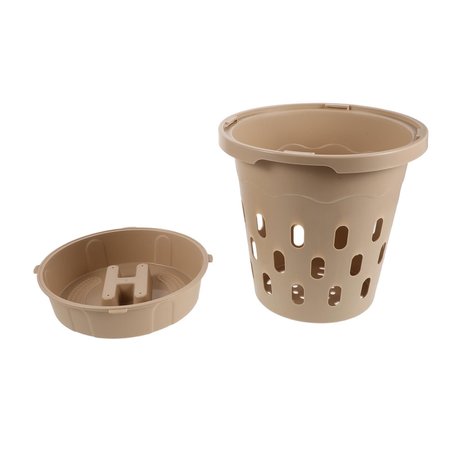 Milisten Caja de Compostaje Orgánico para Jardín y Hogar Tapa Beige, Plástico Resistente, Solución para Residuos y Hábitat Saludable para Lombrices