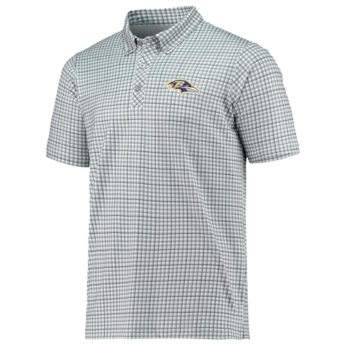 Antigua Men's Gray/Black Baltimore Ravens Deliver Button-Down Polo2