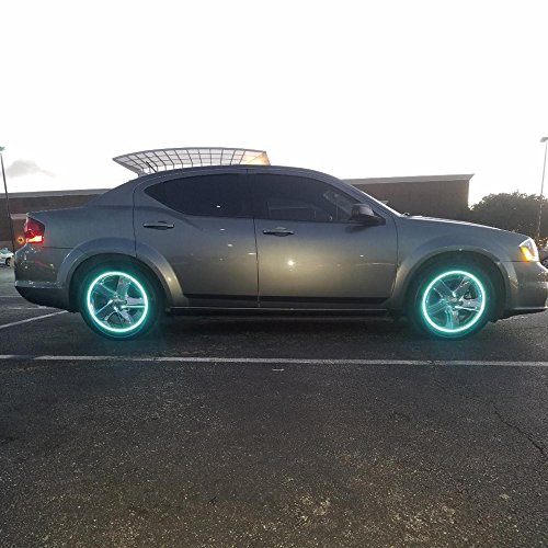 Image of customTAYLOR33 Special Edition Baby Blue High Intensity Grade Reflective Copyrighted Safety Rim Tapes, 15 inch /22 inch (Combination Rim Size)