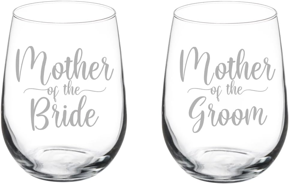 MIP Set of 2 Wine Glass Goblet Gift Mother Of The Bride & Mother Of The Groom (20 oz Jumbo)