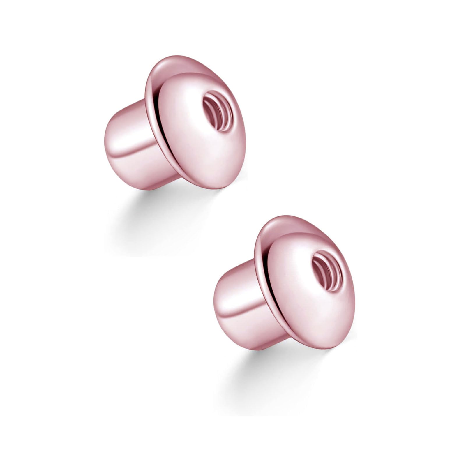 Photo 1 of 1PCS 925 Silver Earring Screw Backs Replacements, Earring Backs Hypoallergenic, Secure Ear Locking for Stud Earrings for Screw Posts (Rosegold)