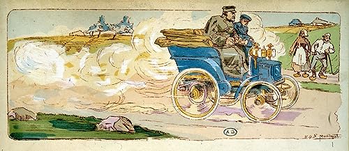 Tableau Panhard Levassor Ernest Montaut : l'épopée de Paris Bordeaux sur toile