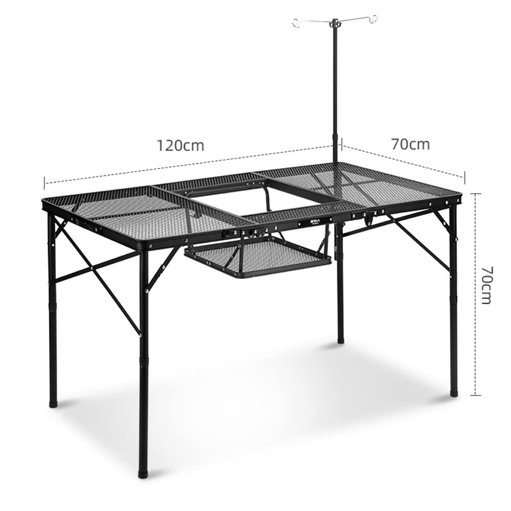 WolFum Klappbarer tragbarer Campingtisch, multifunktionales Picknicktisch-Set, Campingausrüstung, Gittertisch, Campingtisch