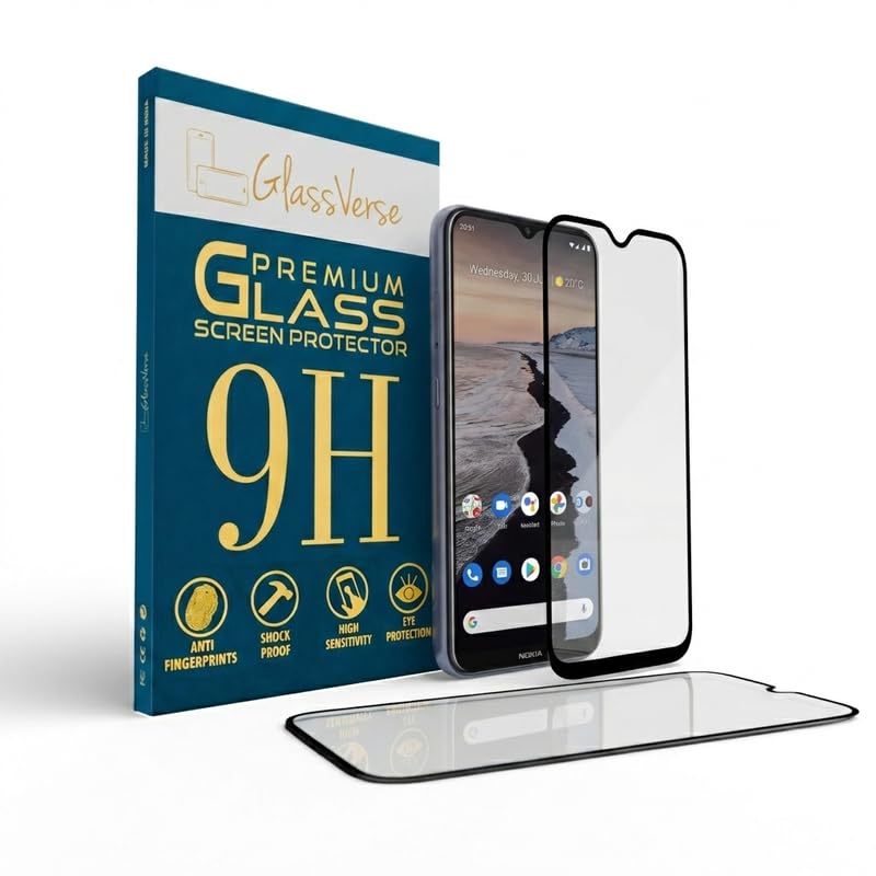 Image of GlassVerse 9H Gorilla Tempered Glass for Nokia G10 | HD Clarity Screen Protector, Ultra Strong 9H Protection, Edge to Edge, Case Friendly, Hassle-less Installation Kit Included. (Pack of 2)