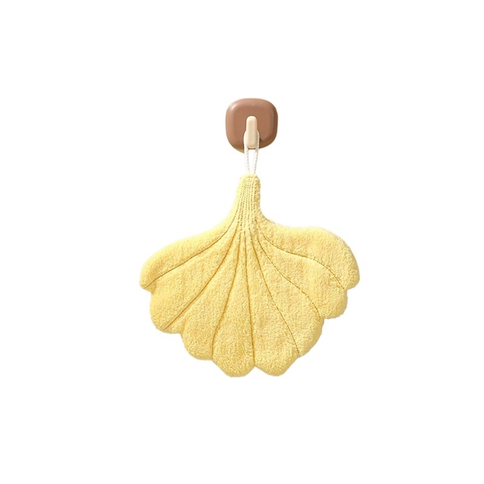 FGUJSUR Hand Towels 1pc Leaf-pattern Hanging Towel, Coral Fleece, Thickened, Absorbent, Kitchen Cloth, Bathroom, Home Hand(Color3)