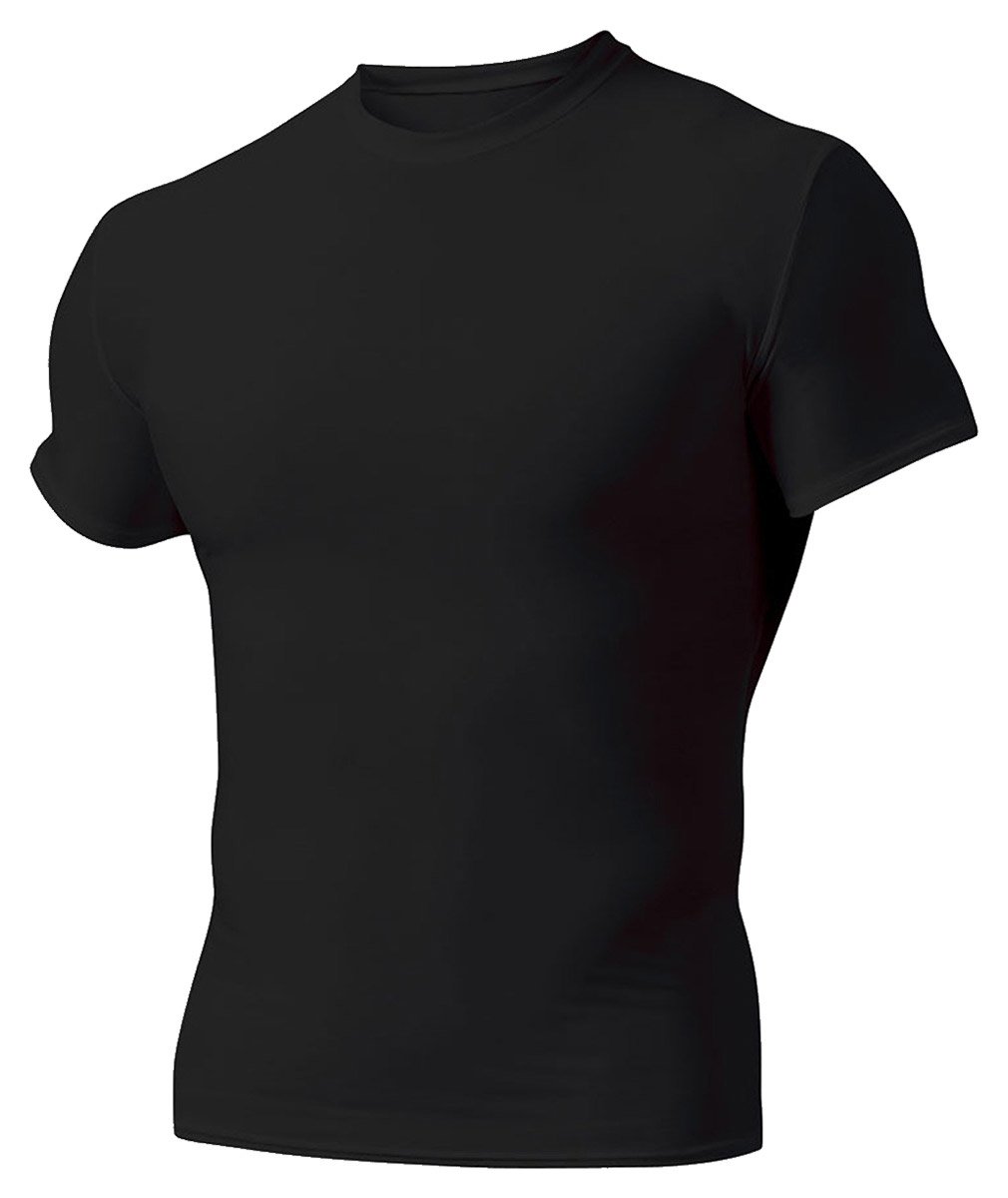 A4 N3130 - Shorts Sleeve Compression Crew Shirt Black