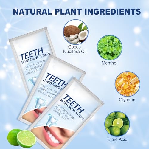 Image of Generic Teeth Whitening Strips - 28 Strips Enamel Safe for Whiter Teeth, Non-Sensitive Formula, Deep Stains Removal Tooth Whitening, Mint