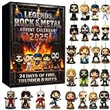 Legends of Rock & Metal Advent Calendar 2025, 24 Days Countdown Calendar with Iconic Musical Character Collectibles, Gifts for Rock & Metal Fans, Suitable for Halloween and Christmas