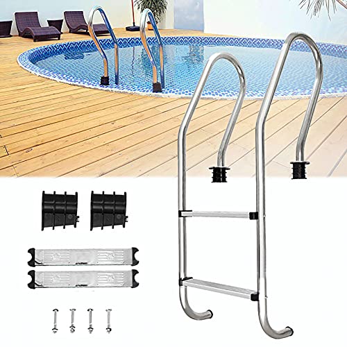 Escalera para piscina de 2 peldaños en acero inoxidable 304 miniatura 1