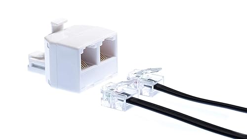 Miniatura 3 de THE CIMPLE CO Adaptador de pared para teléfono con conector dúplex  2 unidades, blanco  Divisor de teléfono de 2 vías (2 líneas) adaptador RJ11 de