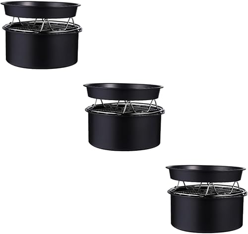 Ciieeo 9 Pcs Baking 3 Piece Set Oven Accessories Air Fittings Pizza Cooking Rack Bbq Accessories for Grill Round Cooling Rack Stainless Steel