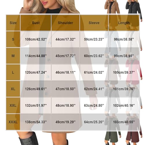 FPMLUXLL Peacoat Womens Coat Winter Warm Long Sleeve Long Coat with Pockets - image 6