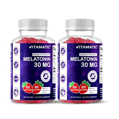Vitamatic Sugar Free Melatonin 30mg per Gummy - 60 Servings - 60...