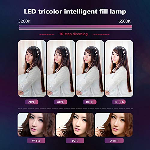 Andoer Luz redonda selfie de LED regulável de 10