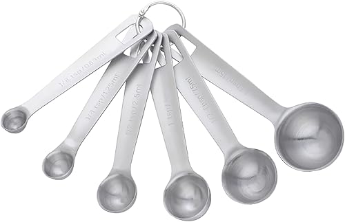 Miniatura 9 de Meisha - Juego de 6 cucharas medidoras de acero inoxidable de alta calidad, juego de herramientas de medición de cocina de metal de alta calidad,