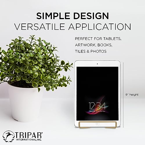 Tripar 6" Gold Painted Square Wire Easel Display Stand For Plates, Artwork, Picture Frame Plate Stand #TOP2