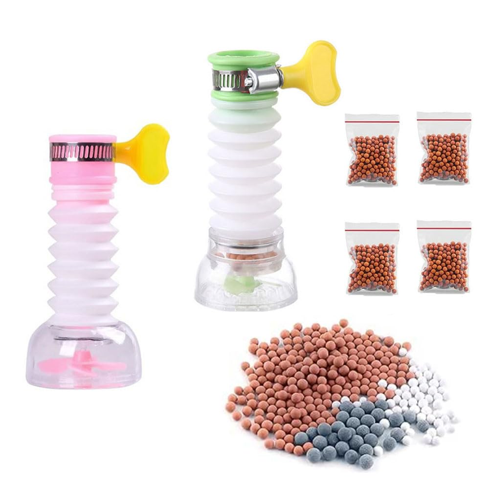 2Pcs Rotating Faucet Portable Filter Faucet Water Purifier 360 Degree Adjustable Water Tap Extension Filter Shower 360 Rotating Splash Proof Faucet Filter Kitchen Faucet Extender for Kitchen Bathroom