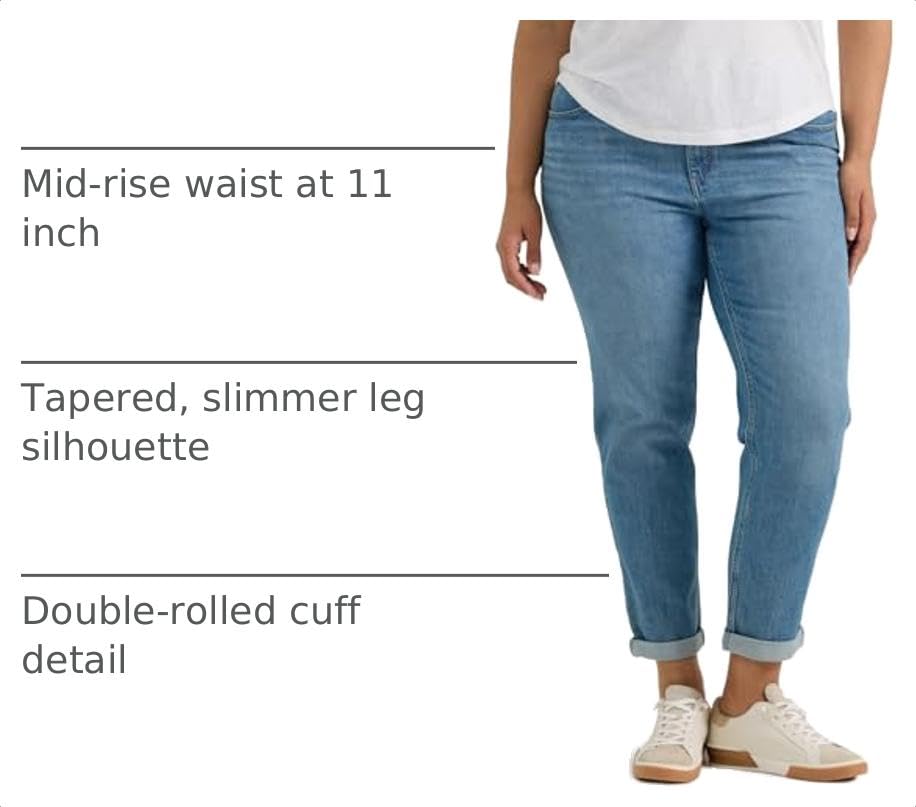 Lee Women's Plus Size Legendary Mid Rise '90s Taper Jean Lesson Learned 24 Plus Long - image 4