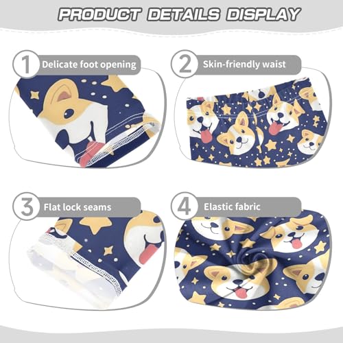 Wusikd Cute Puppy Girls' Leggings Toddler Doodles Night Sky Stars Kids Yoga Pants Dance Active Tights 4T3