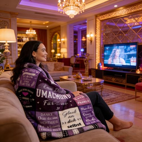 Couverture flanelle violette 150 x 200 cm pour canapé et lit