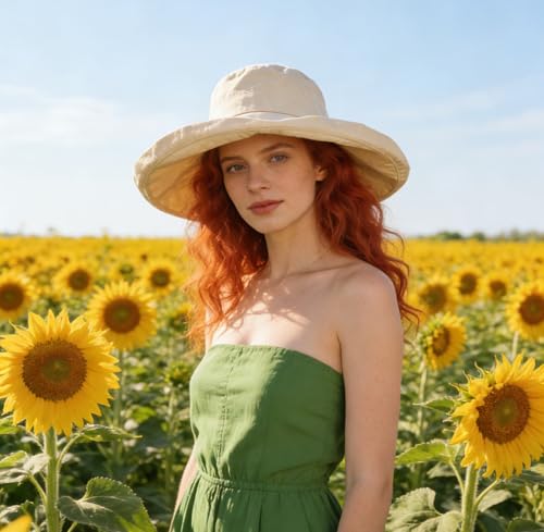 Sombrero de sol ancho para mujer miniatura 5