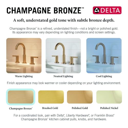 Image of Delta Faucet 559LF-CZMPU Trinsic, Single Hole-Single Handle, 4-Inch plate /metal pop-up, Champagne Bronze