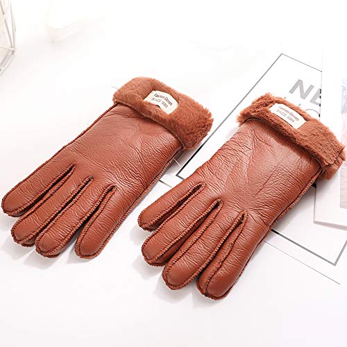 Korean Wilde Winter-Split-Finger-Handschuhe Damen wasserdichte Lederhandschuhe Weibliche Biker windundurchlässiger Plus-Velvet Black Voll