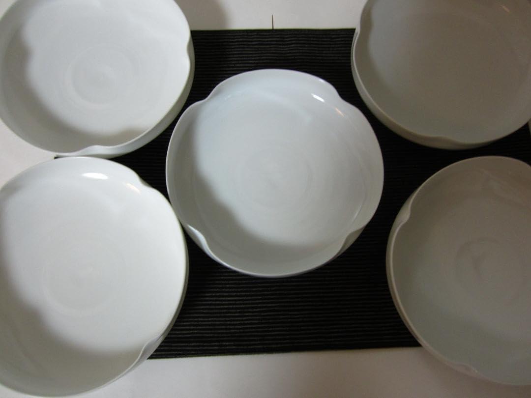 ５枚揃◆伝統工芸◆三川内焼◆平戸窯悦山 嘉久房窯◆白磁 銘々皿揃 5枚揃 伝統工芸 三川内焼 平戸窯悦山 嘉久房窯白磁