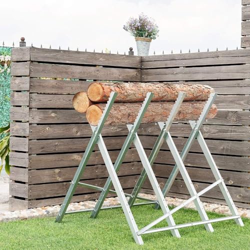 UISEBRT Sierra plegable para motosierras de hasta 150 kg, estructura de acero para leña y carpintería, 82 x 80,5 x 79 cm