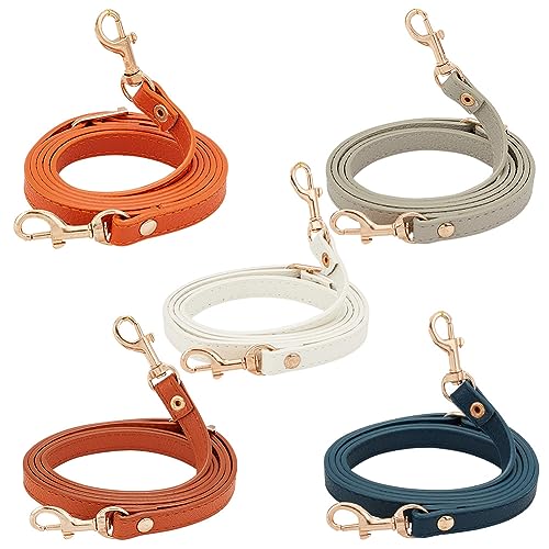 Image of PH PandaHall 5 Colors Cross Body Strap for Purse, 43~50 Inch Adjustable Leather Replacement Strap Handles Purse Strap Handle Handbag Straps with Golden Buckles for DIY Crochet Bags Shoulder Bags