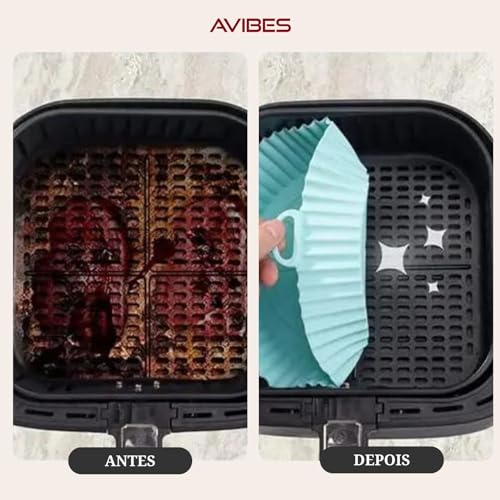 Forma de Silicone para Air Fryer, 6 Unidades, Silicone para Air Fryer, Reutilizável, Antiaderente, A